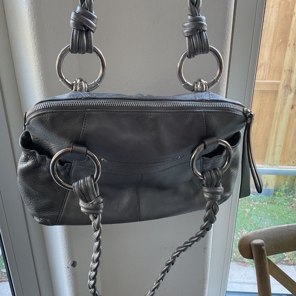 B. Makowsky Silver Metalic Leather Satchel Handbag “Like New” - Picture 9 of 11